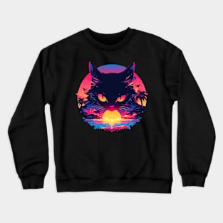 Cat and sunrise Crewneck Sweatshirt